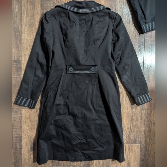 Jones New York Suit Women's Black Lab Coat & Skirt White Accent Size 4 Vintage - Picture 10 of 16